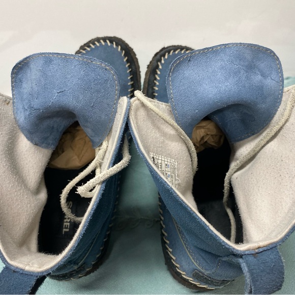 Sorel Joplin Blue/Black Suede Leather Moccasin Boots Size 8 Women's - Picture 12 of 12
